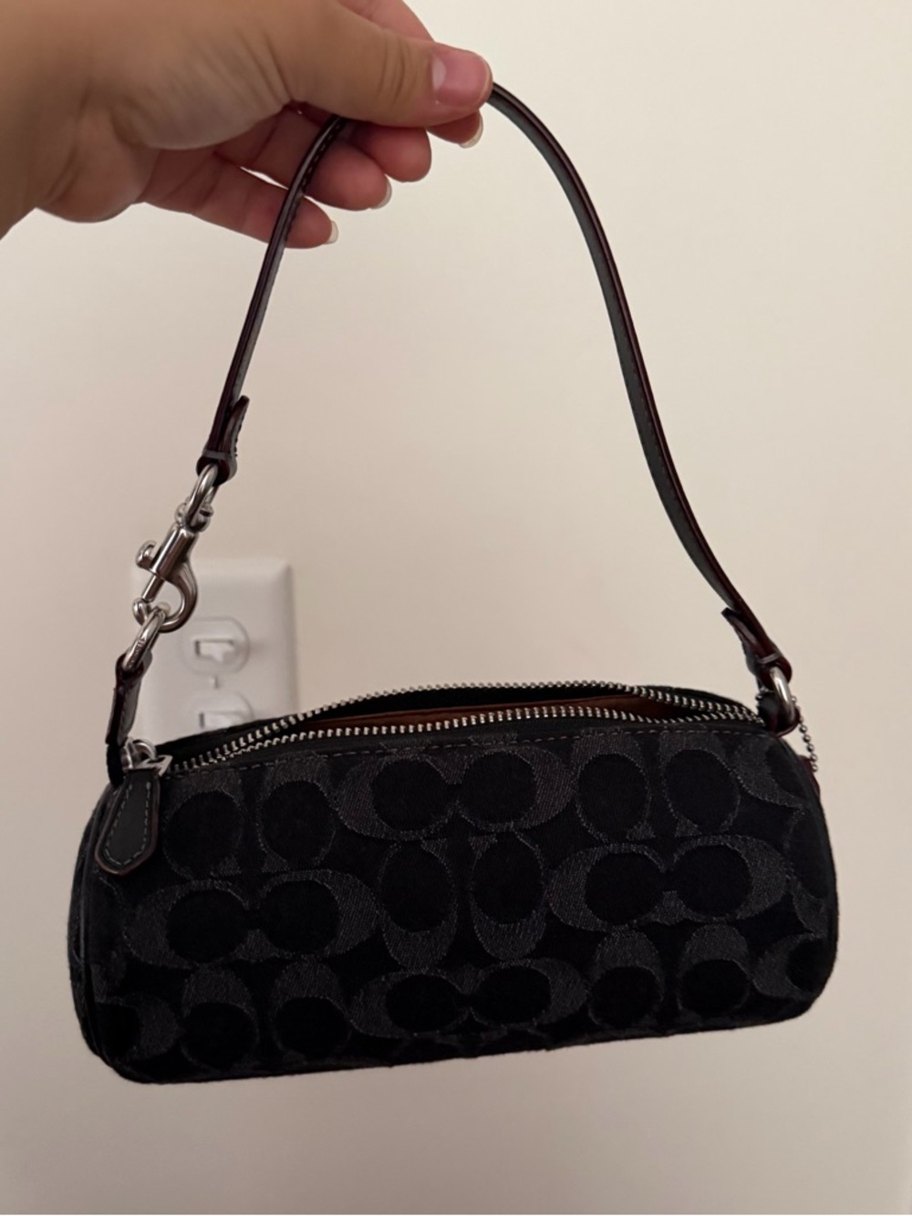 Coach Black Signature Denim Nolita Barrel Bag - Picture 3 of 6
